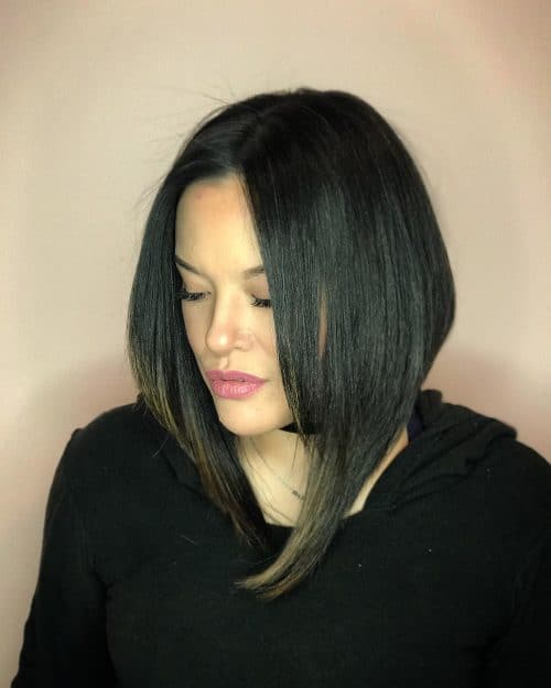 Smoking-Hot Angled Layered Long Bob Haircut