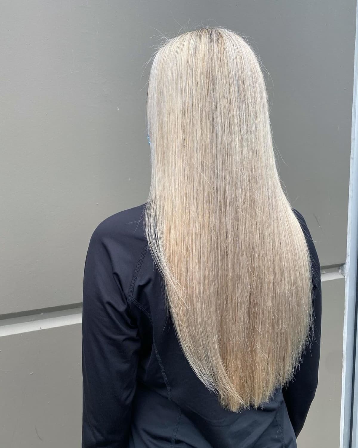 Soft Creamy Blonde on Long Straight Hair