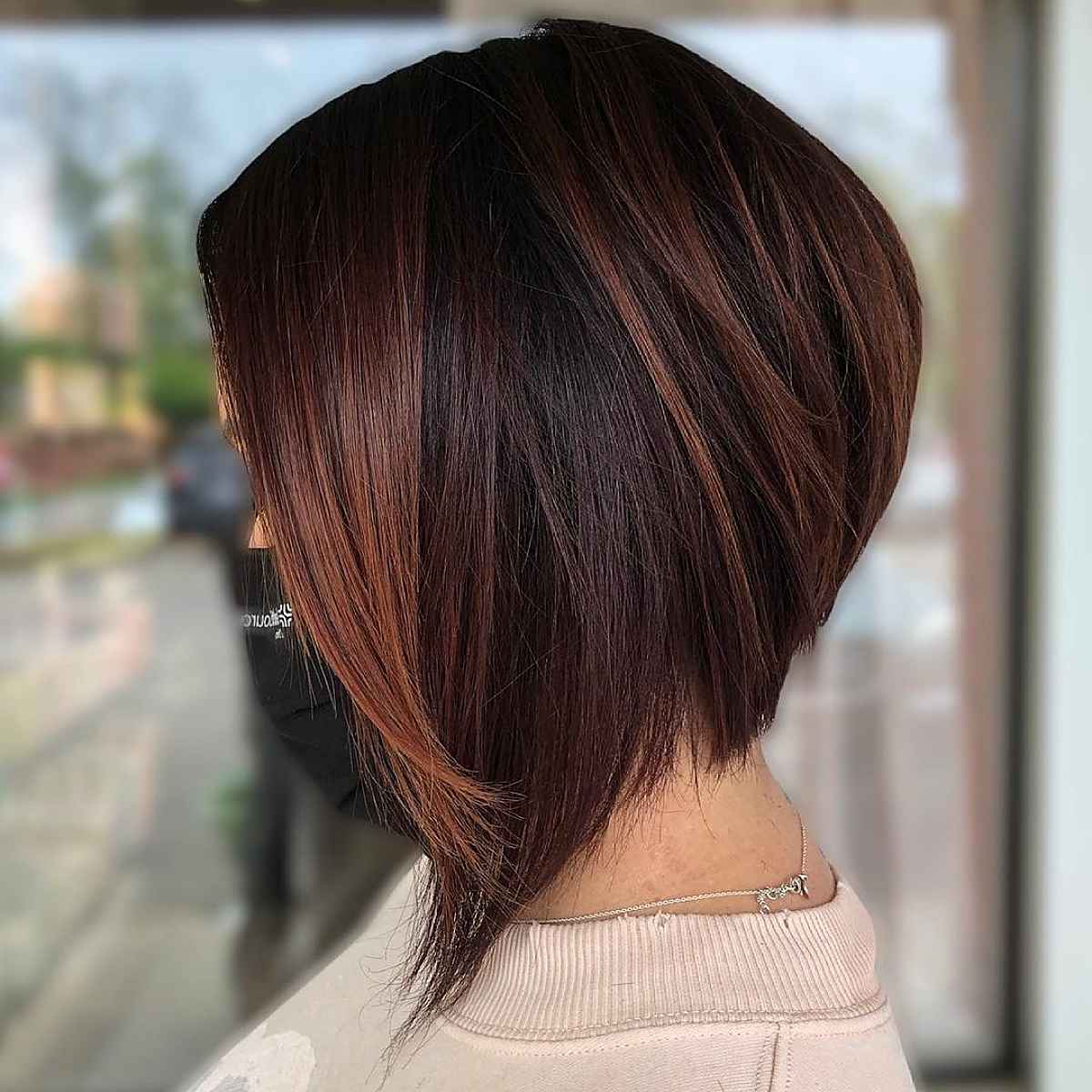 stacked a-line bob hairstyle