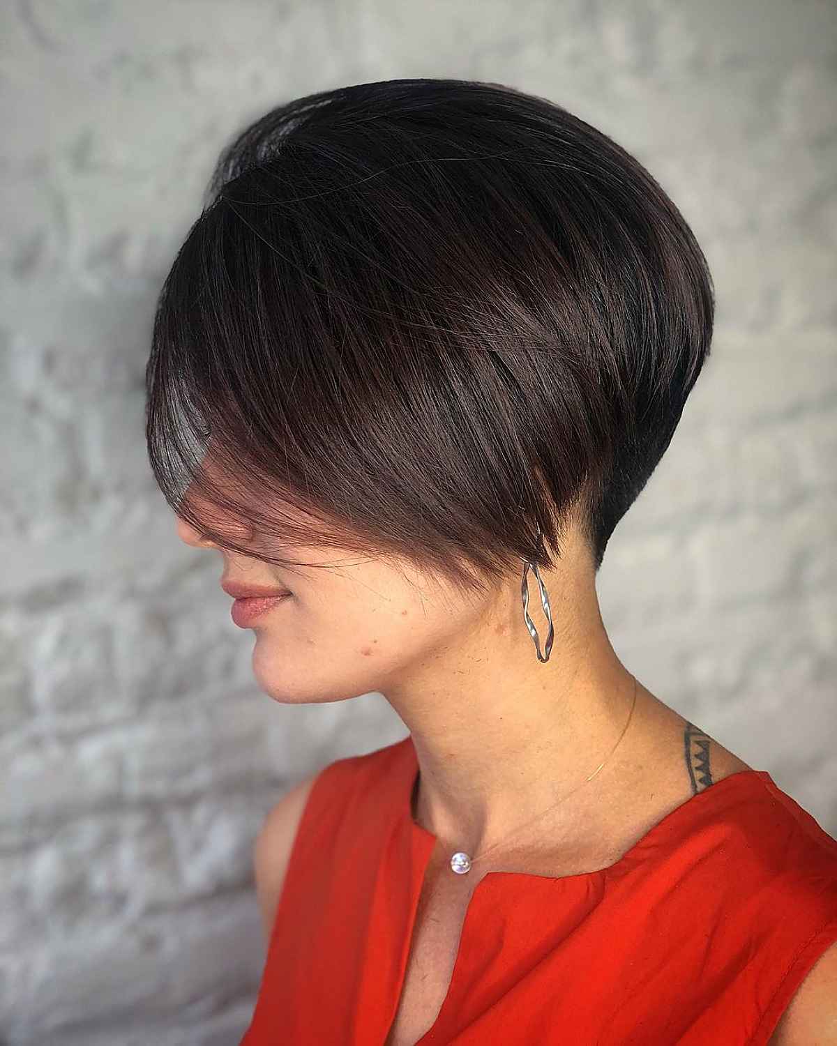Stacked and Angled Pixie Bob for Thin Hair