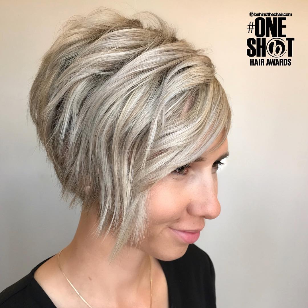 stacked bob with side fringe