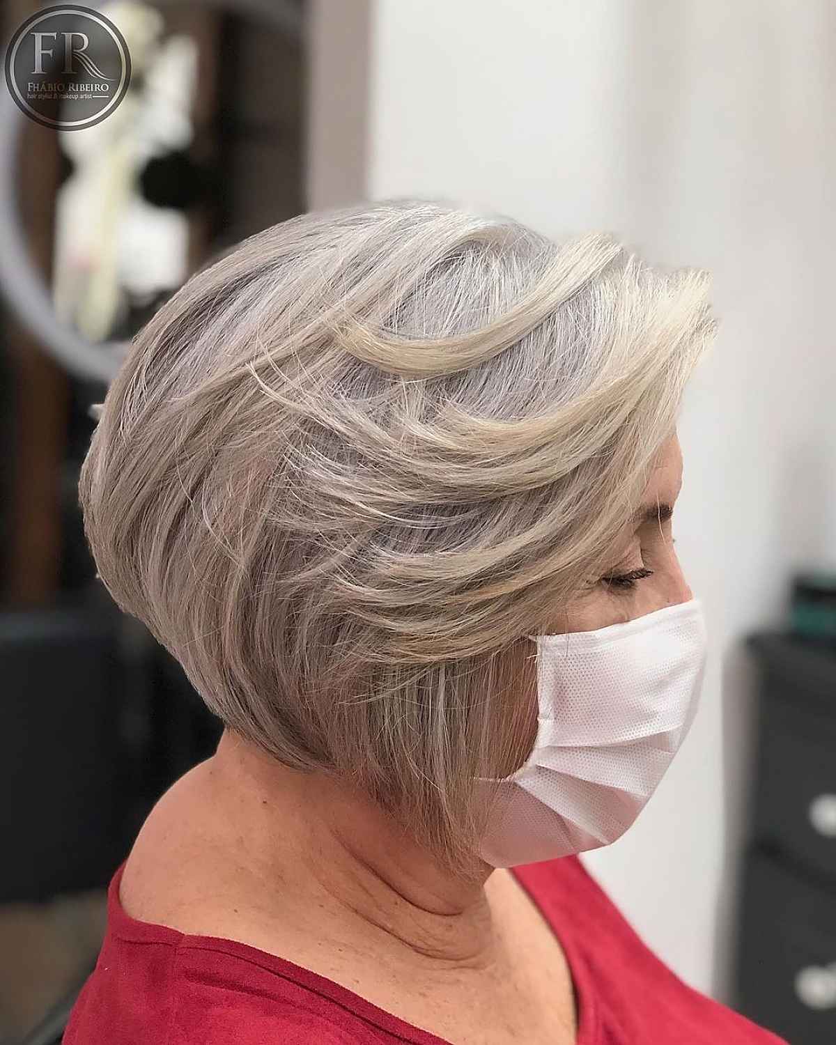 Stacked Short Bob for Older Women