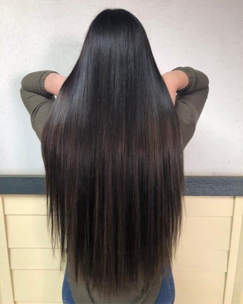 Straight Dark Brown Balayage