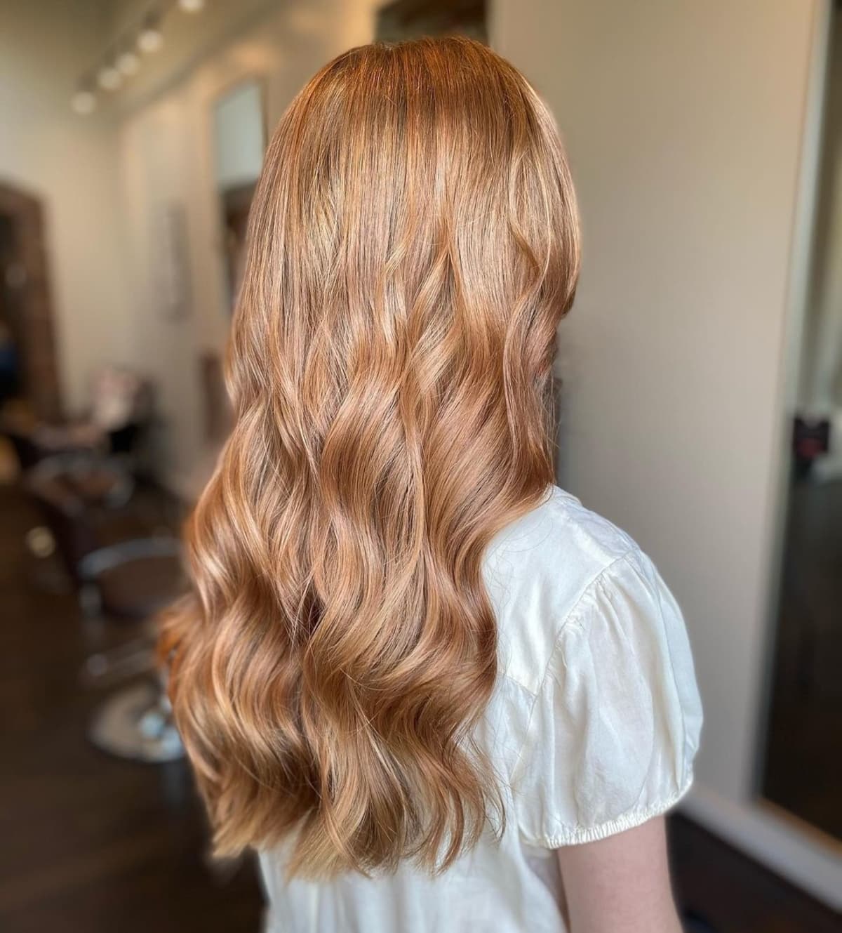 Strawberry blonde hair with blonde highlights