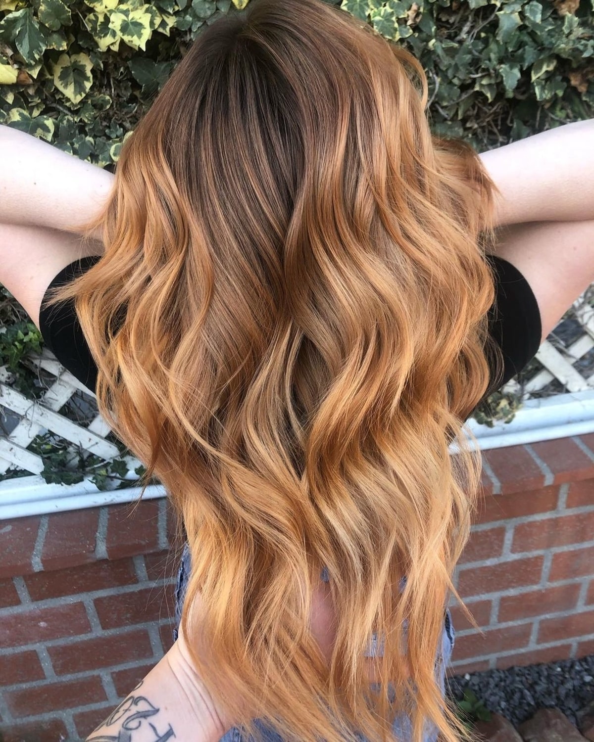 Strawberry Blonde Ombre for Brunette Hair