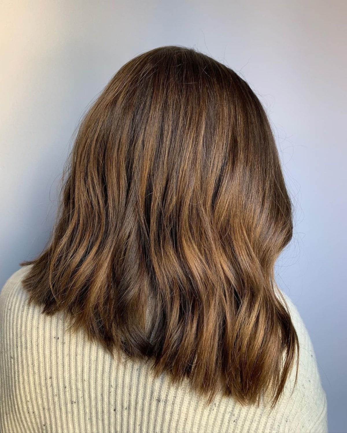 Subtle balayage with cool brown highlights