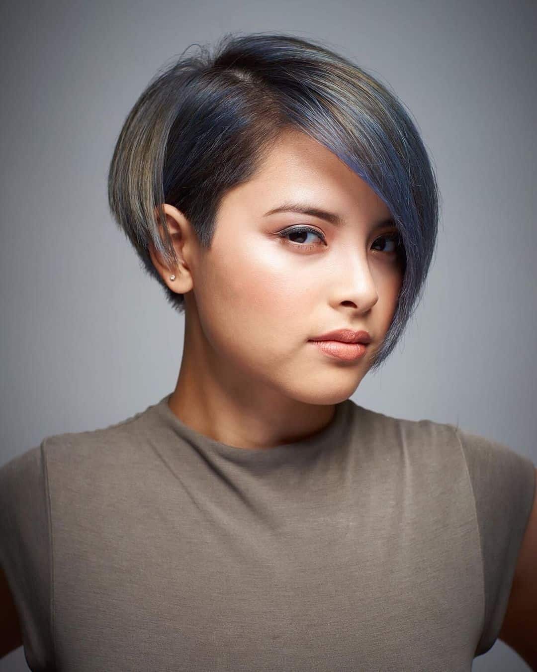 super short asymmetrical bob