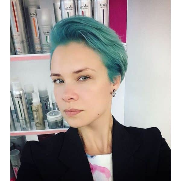 Teal Blue Short Pixie Hairstyles For Women