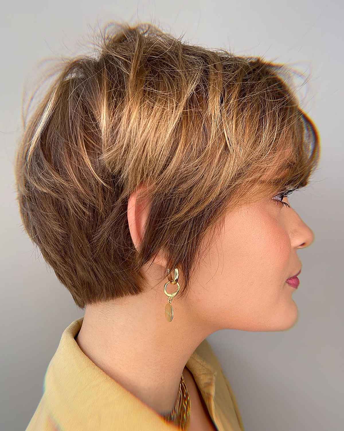 Textured Bixie Hair with Tapered Layers