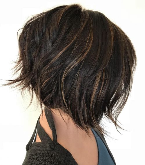 Textured Bob with Blonde Highlights