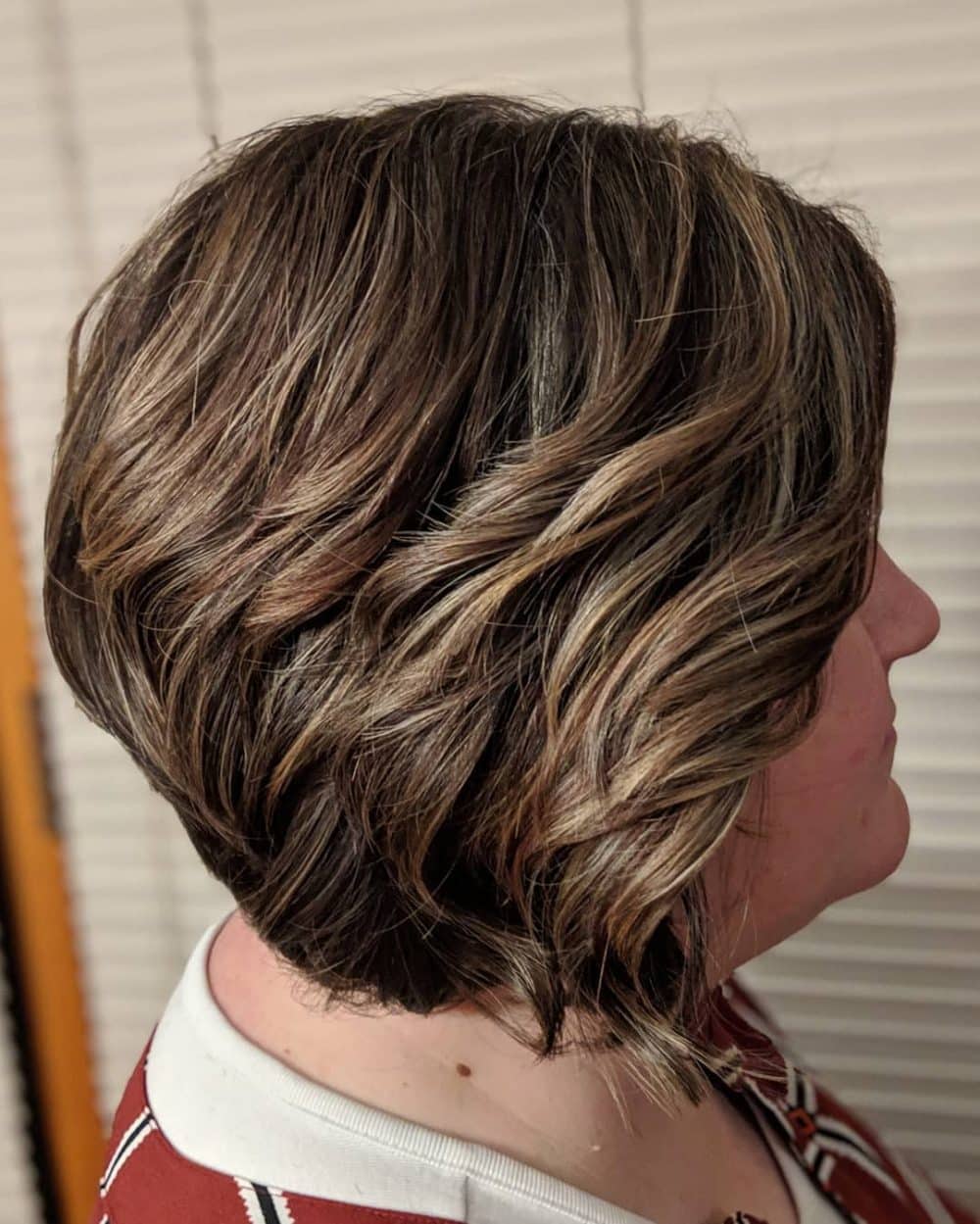 Textured Inverted Bob for Chubby Faces