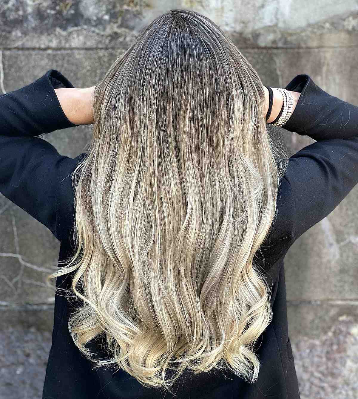 The Best Blonde Balayage with Dark Roots