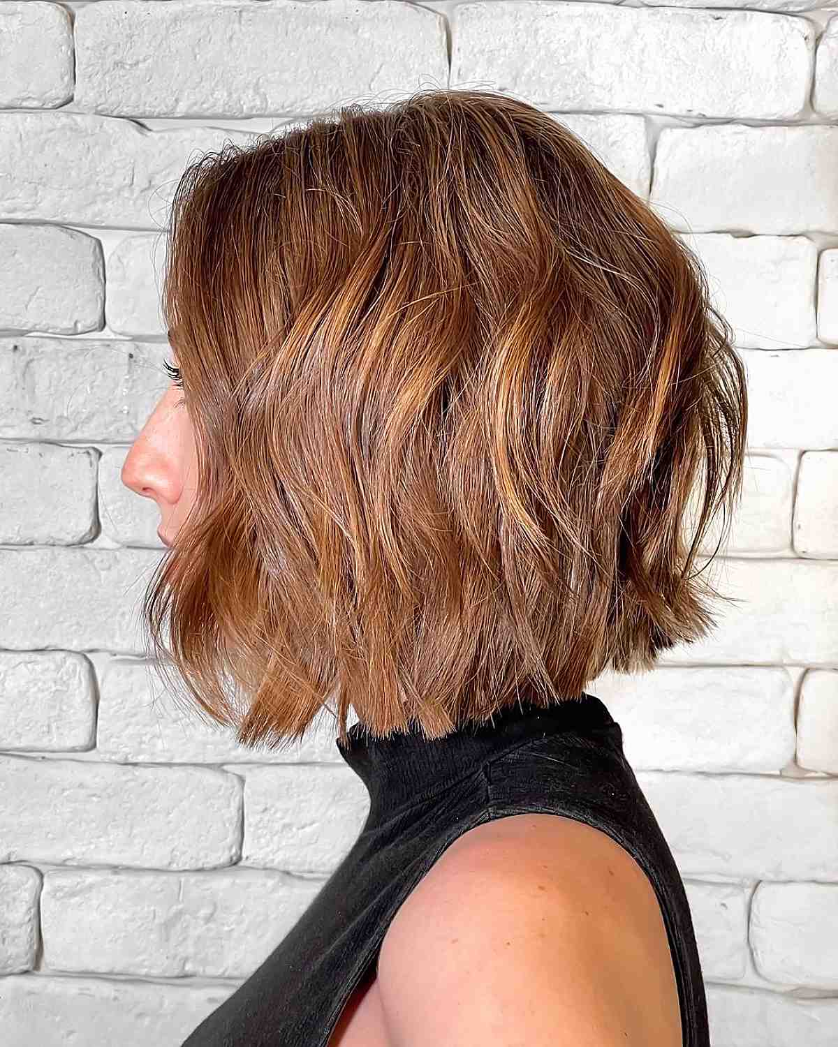 The blunt bob for wavy hair