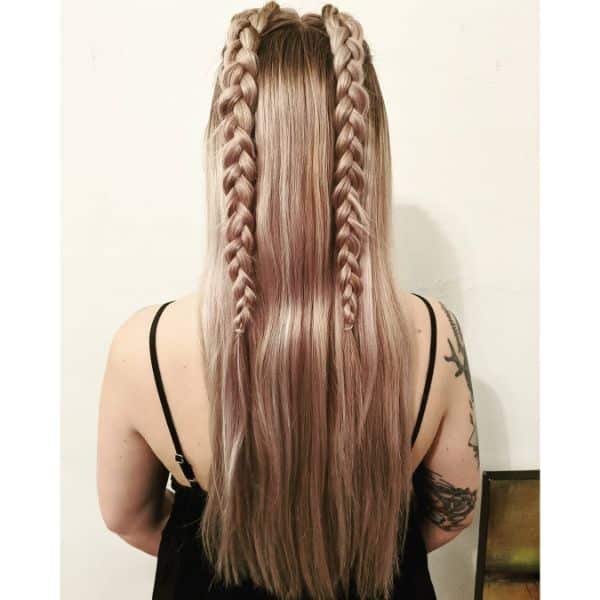 Thin French Braided Hairstyles for Long Free Falling Hair