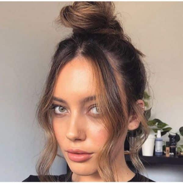 Top Knot Updo with Falling Strands