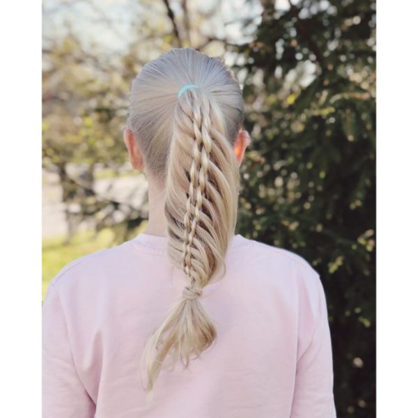 Topsy Tail Braided Hairstyle for Long Hair