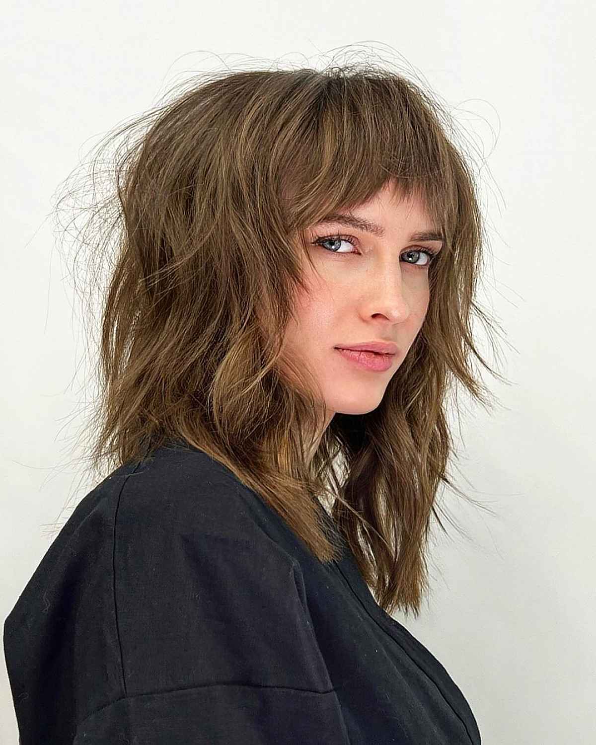 Tousled and Textured Wolf Hairstyle