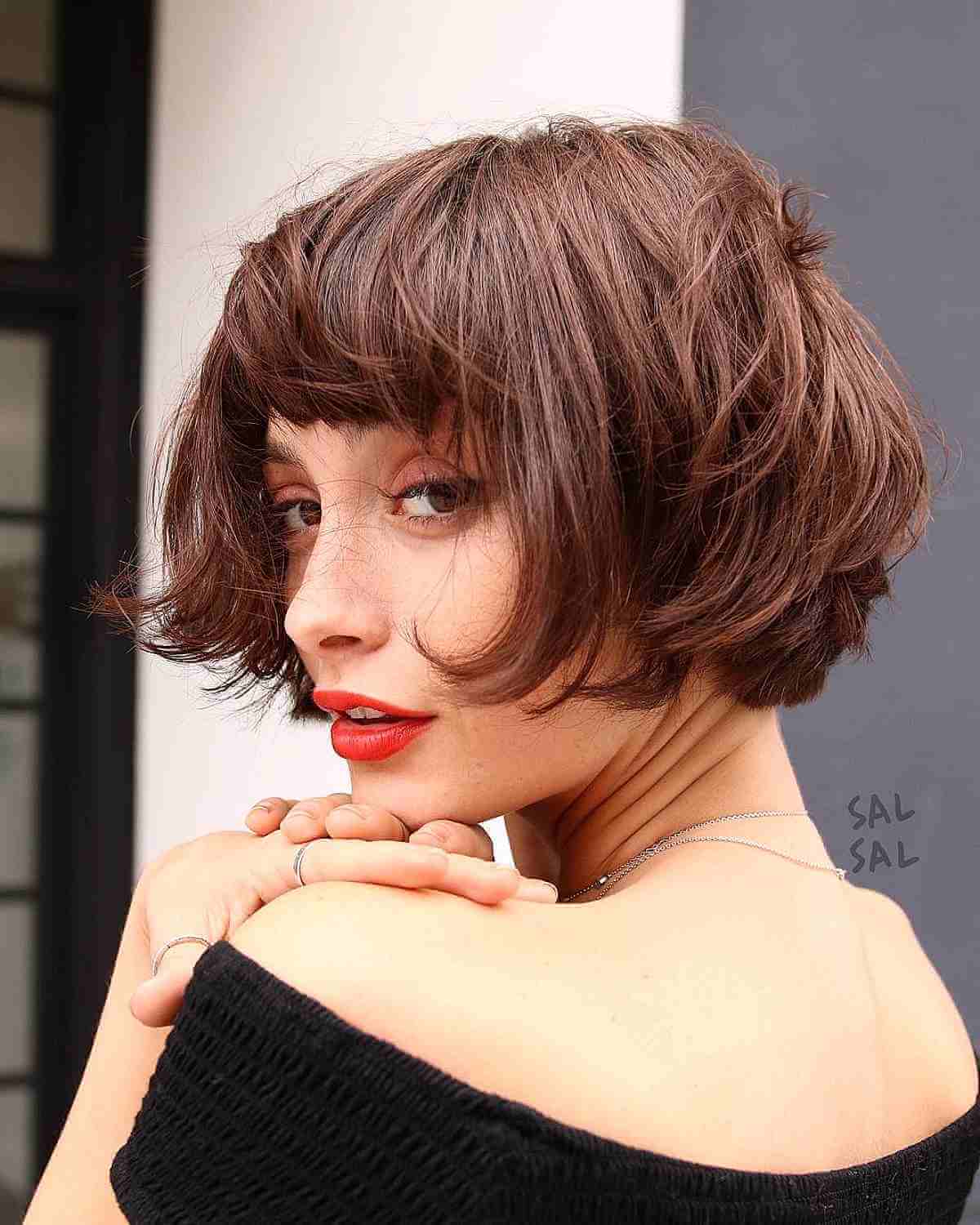 Tousled Jaw-Length Layered Bob