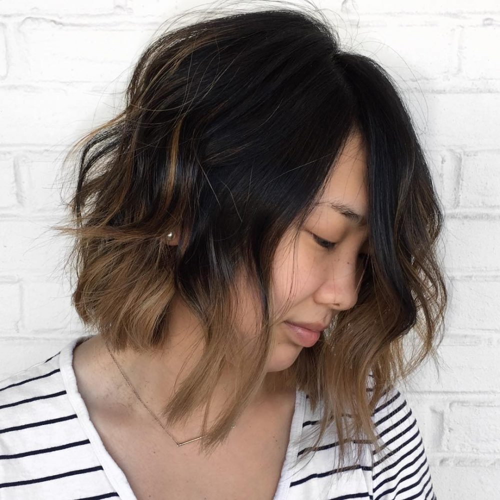 Trendy Angled Bob on Short Hair for Round Faces