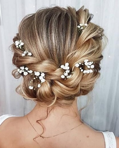 Twisted Updo With Flowers