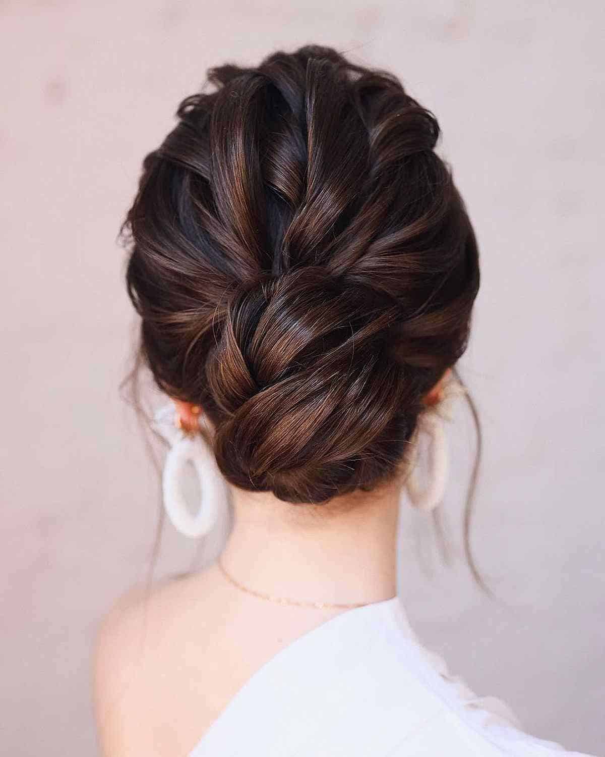 Twisted Wedding Updo Shoulder-Length