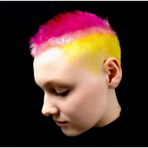  Two Colored Short Razor Fade