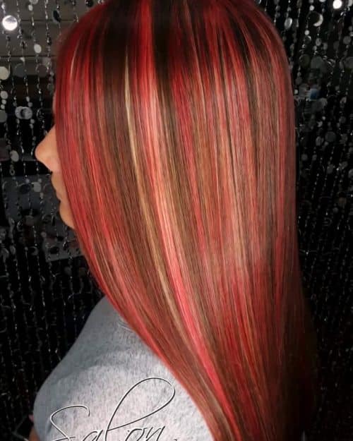 Two-Tone Highlights on Brown Hair
