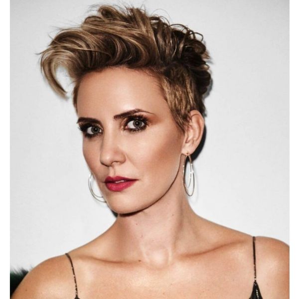 Up-swept Pixie With Side-swept Strands