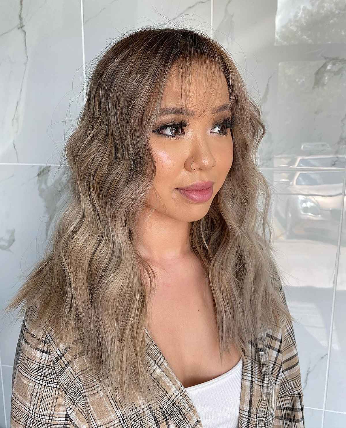 Very Light Wispy Bangs for Medium-to-Long Hair