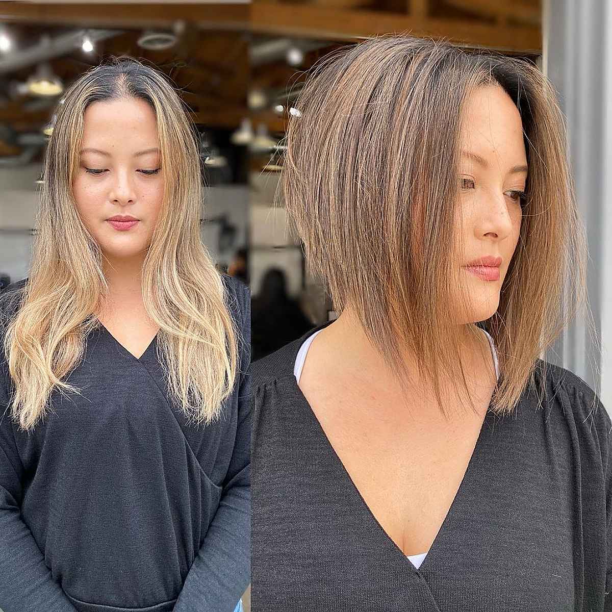 Very Long Inverted Bob Cut