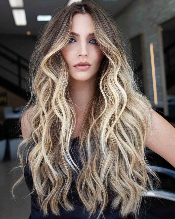 Long Wavy Hair with Balayage