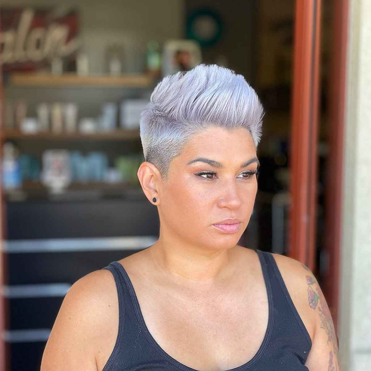 very short layered pixie cut