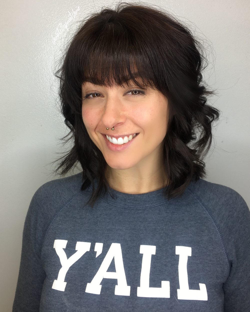 Vintage Choppy Bob Cut with Bangs