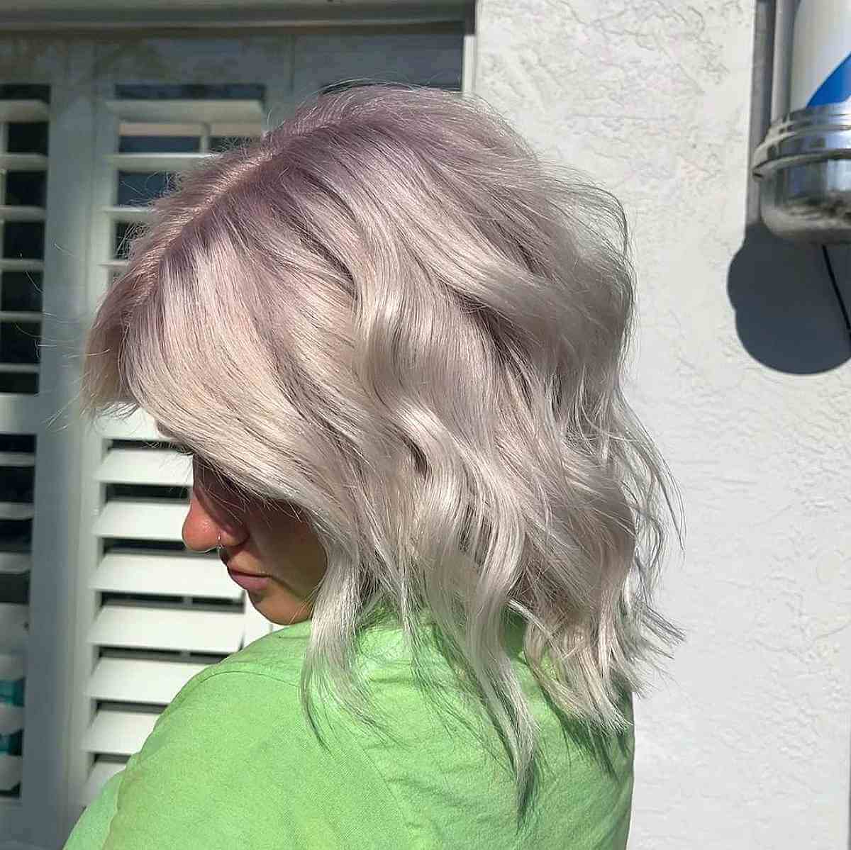 Violet Pastel and Titanium Blonde Balayage
