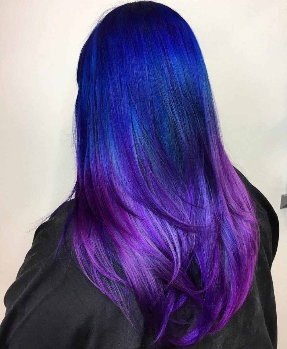 Vivid Blue to Purple Blue Ombre