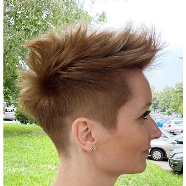  Warm Blonde Faux Hawk Hairstyle