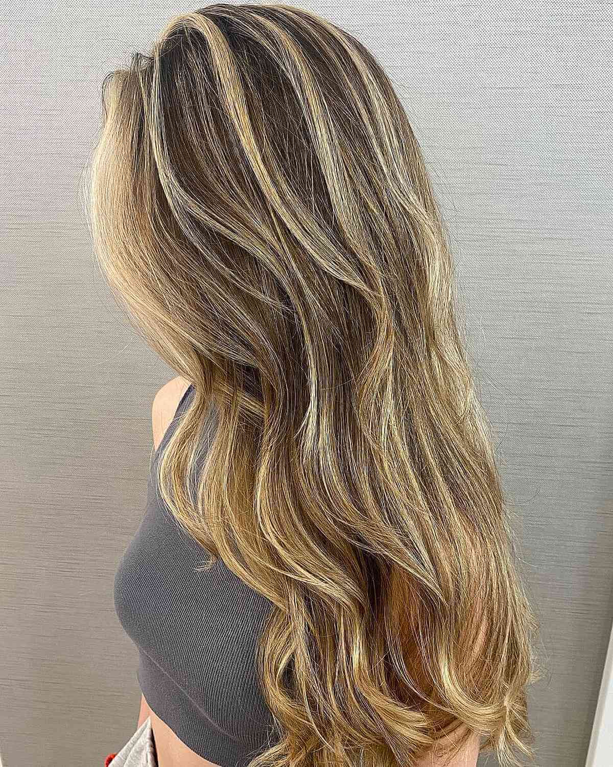 Warm Honey Highlights on Dark Brown Hair