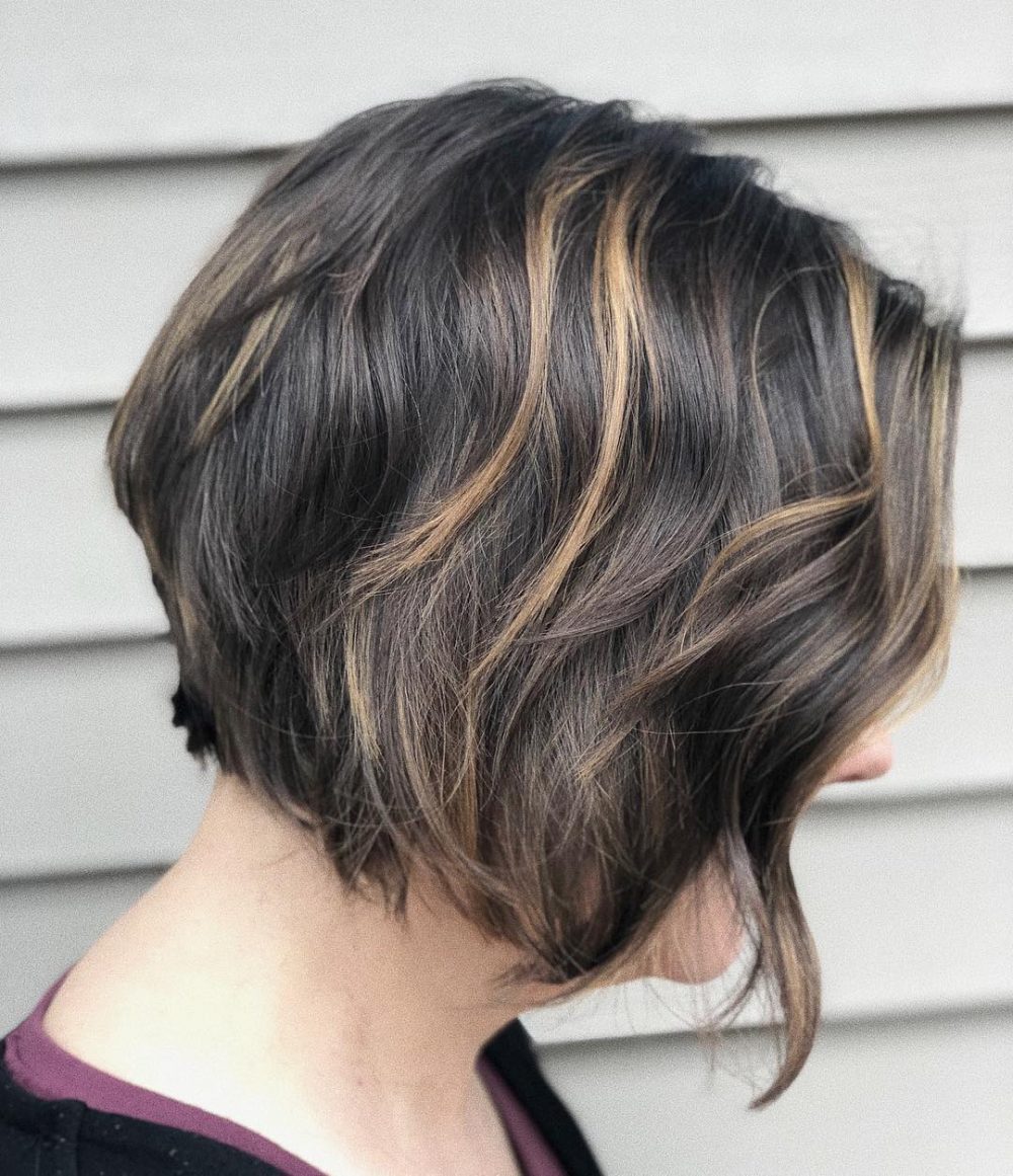 Wedge Bob with Chunky Blonde Highlights