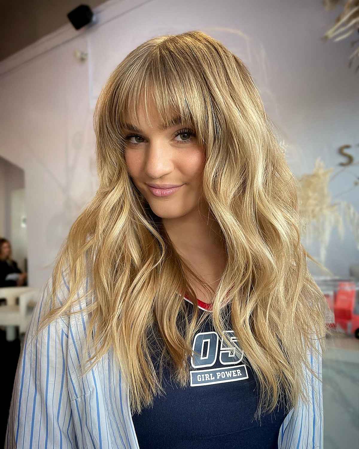 Wispy Bangs and Wavy Long Layers