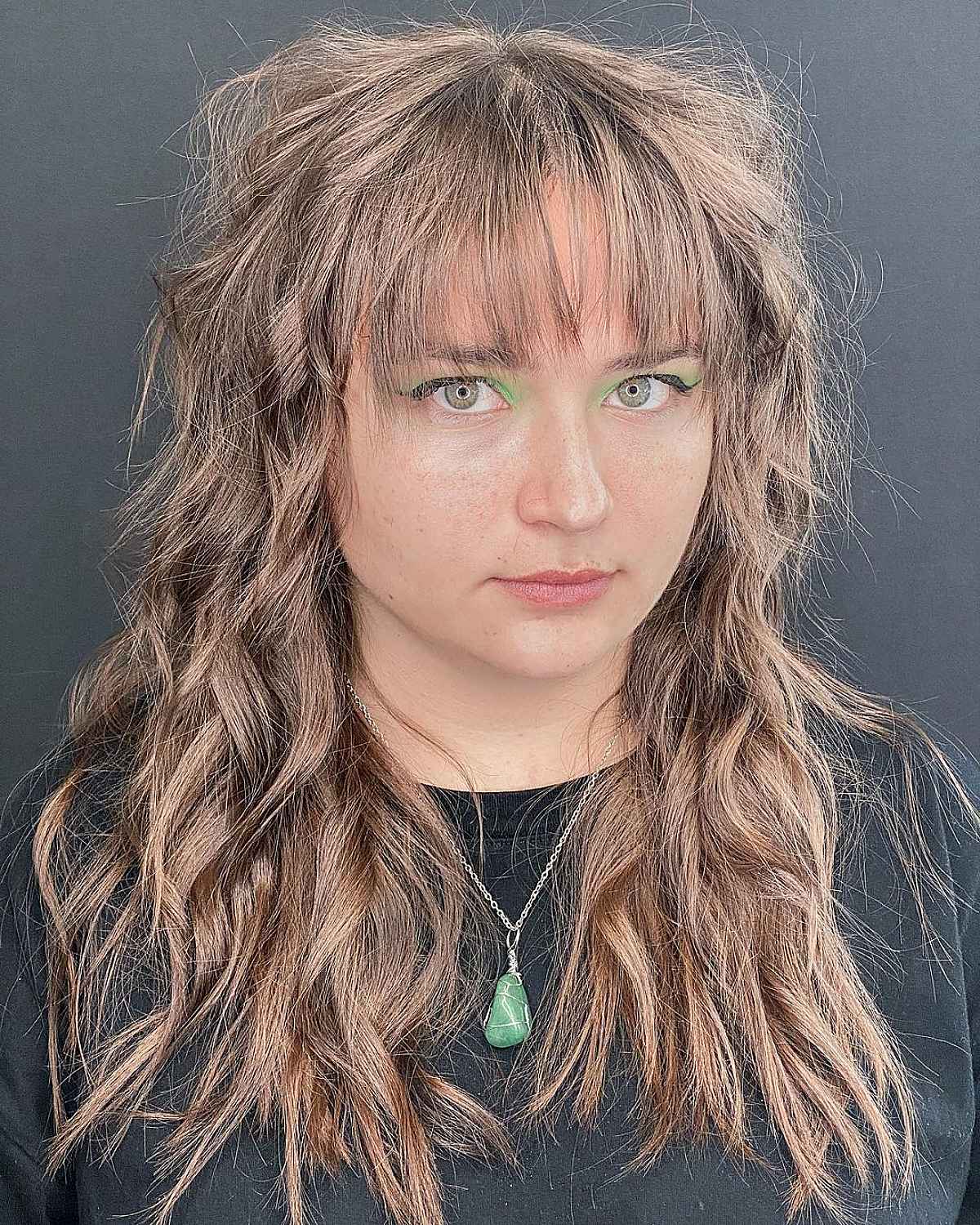 Wispy Fringe on a Long Curled Shag