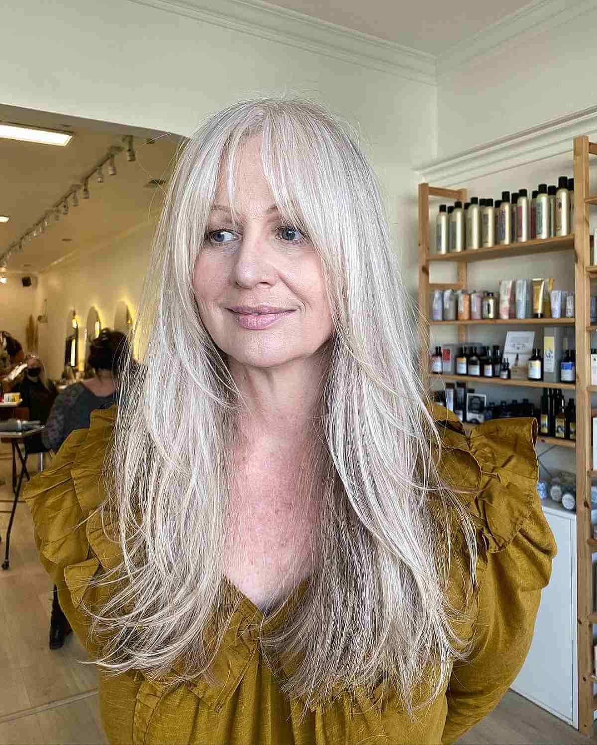 Wispy Shagged Cut for Women Over 60 with Long Hair
