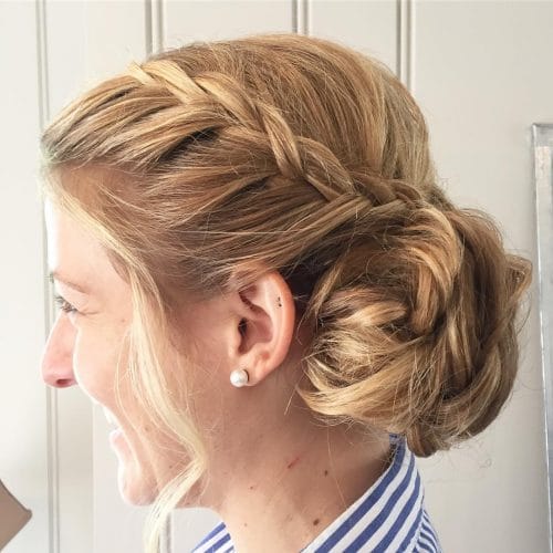 Youthful Braided Updo hairstyle