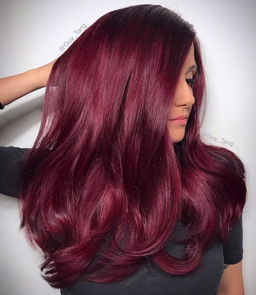 Yummy Red Wine Maroon for Long Hair