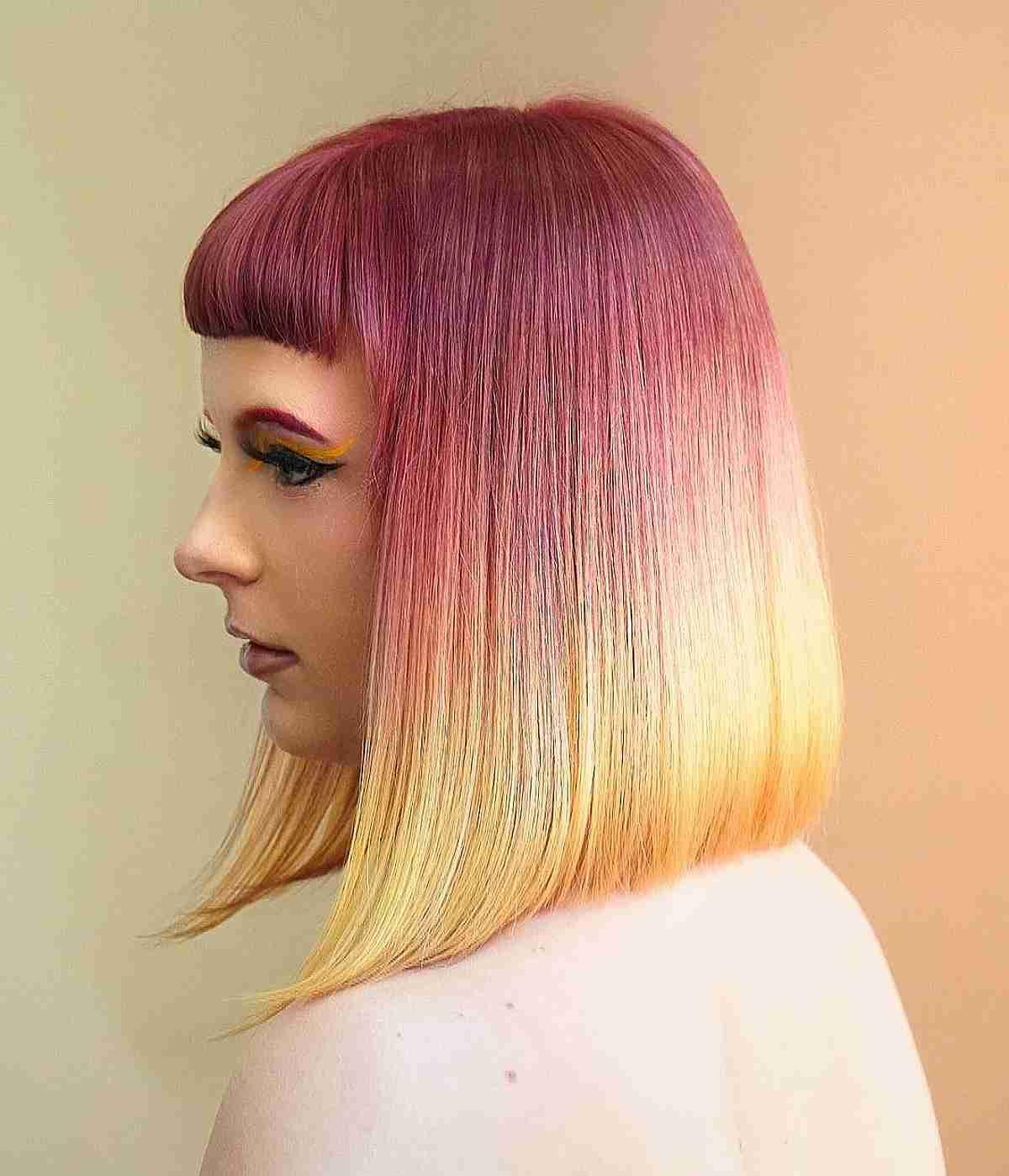 Bold Pink to Yellow Ombre Color Melt