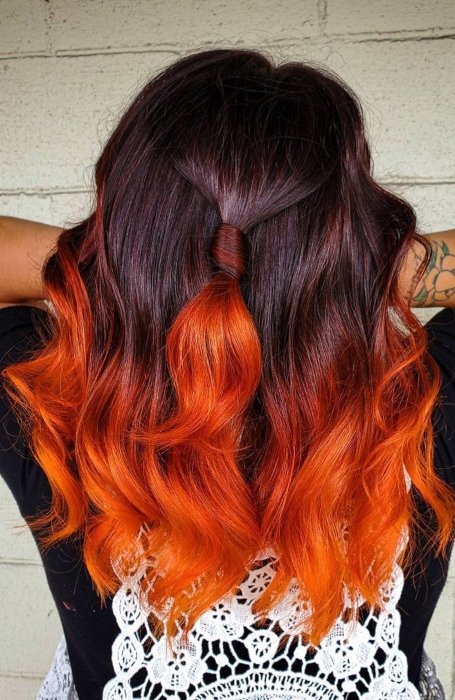 Brown Orange Ombre Hair