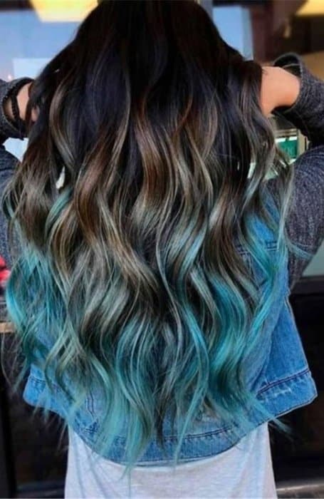 Brown To Blue Ombre Hair