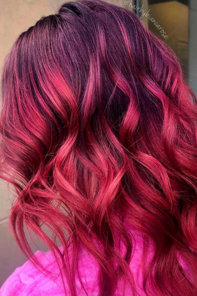 Brunette and Red Ombre, red black ombre hair, red to black ombre, brunette to red ombre, black and red hair ombre