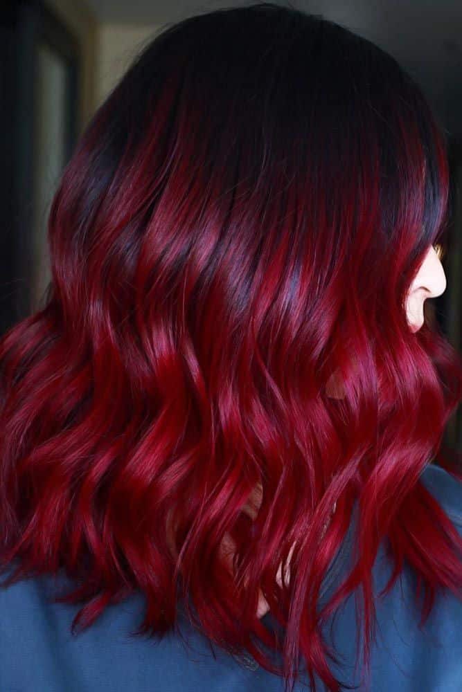 Cherry Cola Balayage #redhair #darkredhair