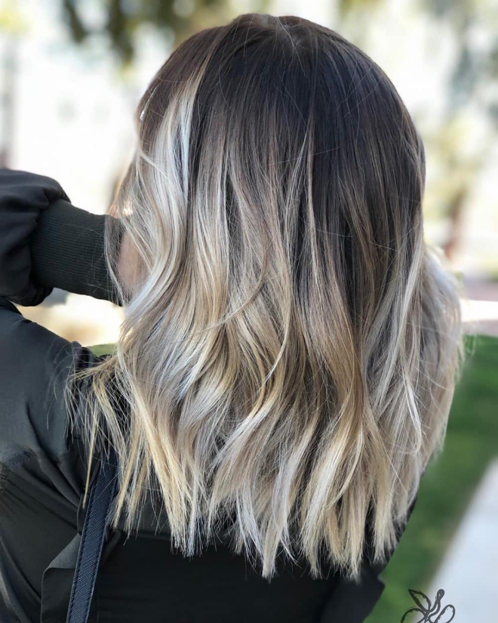 Gorgeous Dark to Icy White Balayage Ombre