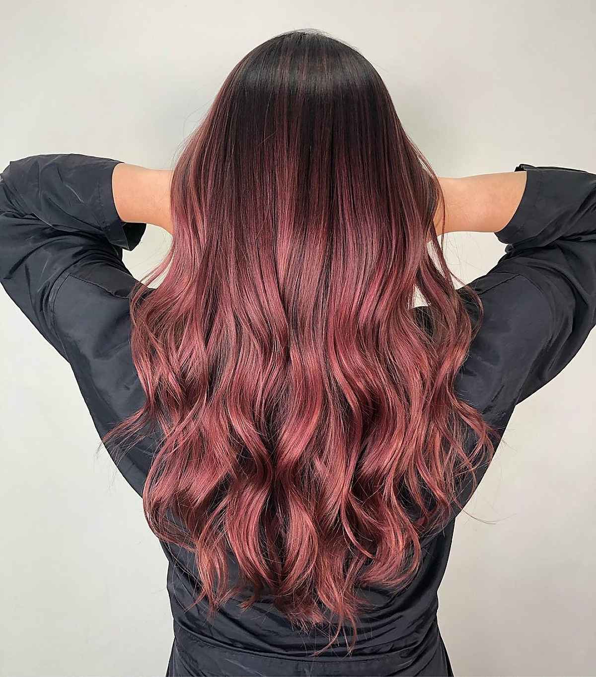 intense black to pink ombre